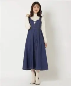 【REDYAZEL】デニムライクワンピース ネイビー