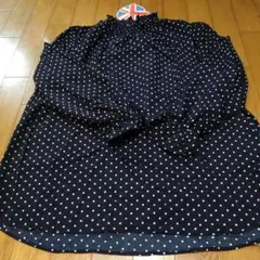 しまむら　HK WORKS LONDON 　フリルネックドットブラウス