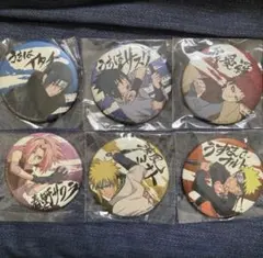 NARUTO 疾風伝 和紙風缶バッジ　6点セット