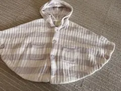 ジェラートピケ　ストライプ ベビーポンチョ 90