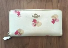 COACH コーチ 長財布 花柄 ラウンドファスナー フローラル PVC