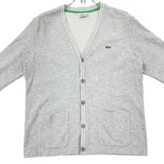 美品 LACOSTE ワッペンロゴカーディガン メンズM