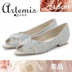 ♡︎arteis by DIANA♡︎クロスデザインオープントゥフラットシューズ美品