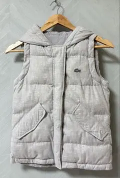 Lacoste フード付きダウンベスト グレー