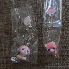 チョコボーロ お茶犬 お茶猫 キーホルダー 2個セット