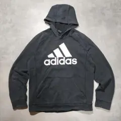 adidas ビッグロゴ パーカー 黒 Sサイズ 定番人気