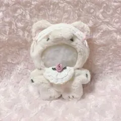ちびぐるみ にじぱぺっと ぬい服 10cm 白 猫 ピンク スタイ チェック