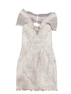 an Andy ホワイトレース オフショルミニドレス キャバドレス
