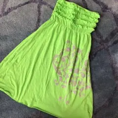 新品 水着 上に着る オフショル ミニワンピ ※グリーン