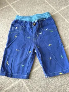 95 FUNNY STORY恐竜刺繍の青いハーフパンツ