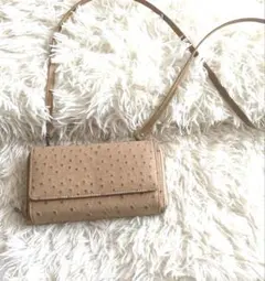 Kollo Rose コロローズ　オーストリッチ型押し　長財布　ベージュ