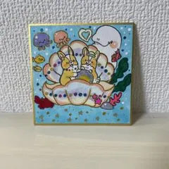 手描きイラスト　コーギーと貝殻のサムネイル