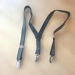 ストライプ サスペンダー ブラック ホワイト