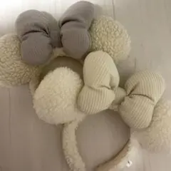 ディズニー ミニーちゃん カチューシャ もこもこ 2個セット