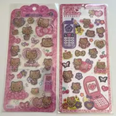 ハローキティ シール 2枚セット 平成はっぴーフォン