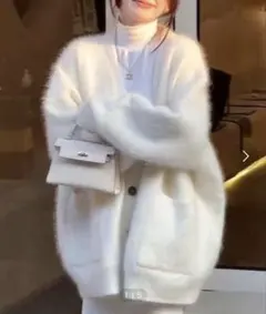 Doula Doula 白ニットカーディガン　フリーサイズ