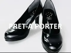 【PRET-A PORTER】8㎝太ヒールエナメルパンプス22㎝のサムネイル