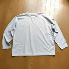 無印良品★MUJI Labo 天竺編みクルーネック長袖Tシャツ男女兼用Lグレー