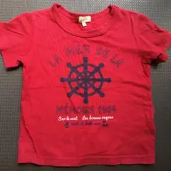赤色 Tシャツ 船の舵 デザインのサムネイル