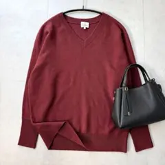 23区 カシミヤ100% 長袖Vネックニット ドルマンスリーブ