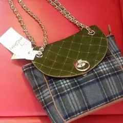 新品 aquagirlcasselini 秋色配色ガンチーニ金具バッグ