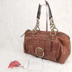 希少 COACH レザー バッグ チェーン バックル オールド コーチ y2k