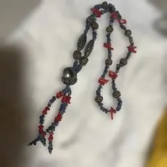 アジアン ネックレス ラピスラズリ 赤珊瑚 エスニック 民族調