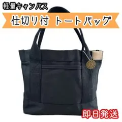 トートバッグ キャンバス ミニトート3仕切り おしゃれ帆布 軽量 整理整頓