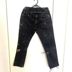 Levi's 511 リーバイス　スキニーデニム ブラック ペイント加工Mサイズ