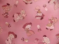 残り３枚分！サンボンネットの幼いスーちゃん・くすみピンク・布幅ｘ５０ｃｍ