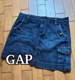 GAP ギャップ　デニムミニスカート サイズ6　ダークブルー　ダメージ加工