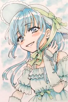 原画】手描き アナログ オリジナルイラスト 大色紙 No.89 - メルカリ