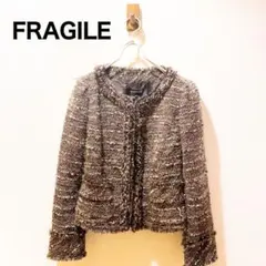 【入学式や卒業式に】FRAGILE  ノーカラーツイードジャケット