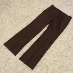 コムサデモード 美品 リネン混 春夏 ブラウンストレートパンツ 9（M相当）のサムネイル