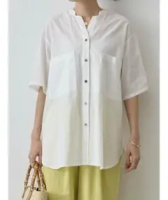 BEARDSLEY　シアストライプ２WAYシャツ ホワイト