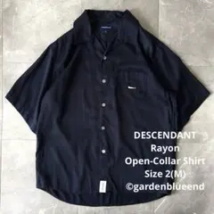 DESCENDANT レーヨン オープンカラーシャツ サイズM ネイビー 大きめのサムネイル