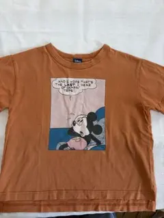 ライトオン　Disney ミッキープリントTシャツ オレンジ　140のサムネイル