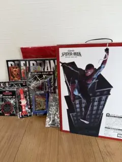 スパイダーマン一番くじ　A賞スパイダーマンフィギュア、トートバッグ、F 賞3点。 スパイダーマン一番くじ A賞スパイダーマンフィギュア、トートバッグ