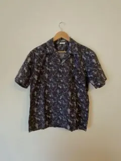 柄シャツ　アロハシャツ　オープンカラーシャツ　リネンブレンド