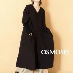 OSMOSISタックドルマンワンピース 袖ニット ビッグシルエットゆったりワンピ