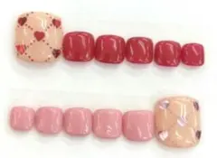 F66/ハートキルティングデザイン赤、ピンク