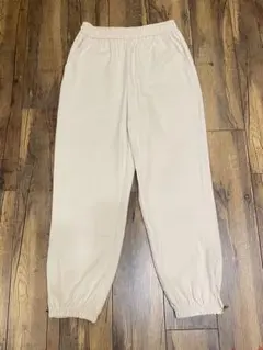 ZARA ベージュ ウエストゴム　裾ジップ　カジュアルパンツ