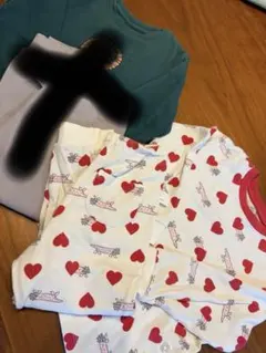 ユニクロ リサラーソン ライオン柄 ハート柄 パジャマ セット 100