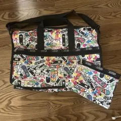 極美品✨ レスポートサック スケボー柄 軽量 ボストン 2WAY 大容量 旅行