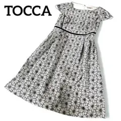 TOCCA トッカ フラワーモチーフ刺繍 ノースリーブワンピース 6 日本製