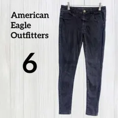 American Eagle【6】スキニー ジーンズ 無地 ブラック スリム
