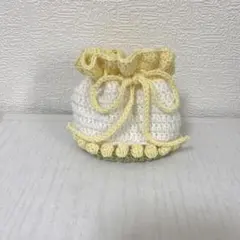 丸くてかわいい♡チューリップ巾着！かぎ編み 黄色チューリップ