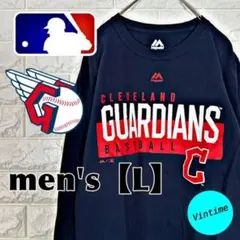 V844【MLB】プリントロングスリーブ【メンズS】ネイビーのサムネイル