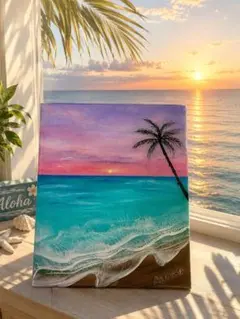 油絵 インテリア 海の絵 絵 ロンハーマン アート ハワイ - メルカリ