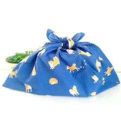 あずま袋◆手拭い◆エコバック◆コンビニバック◆ハンドメイド【和柄柴犬・青】